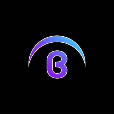 Siyah Gezegen Logotype mavi gradyan vektör simgesi