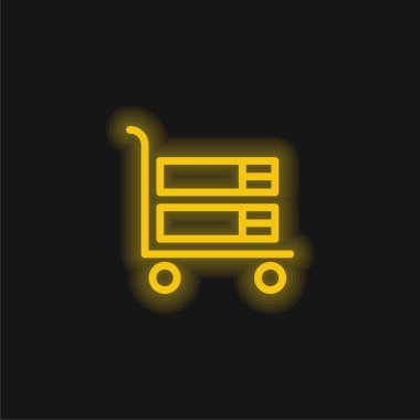 Büyük araba sarı parlak neon simgesi