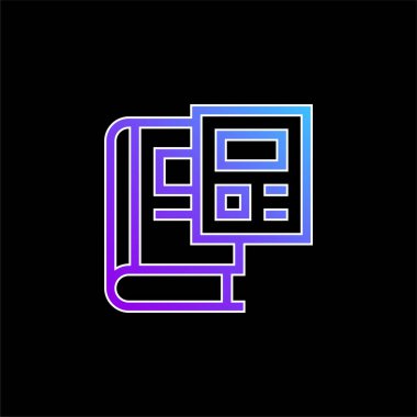 Kitap mavi gradyan vektör simgesi