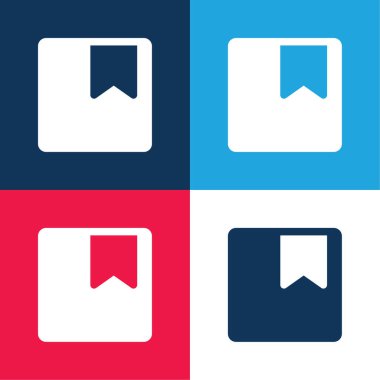 Yer imi mavi ve kırmızı dört renk en az simge kümesi