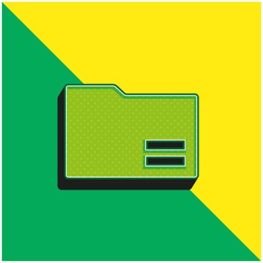 Black Folder With Equal Sign Green and yellow modern 3d vector icon logo clipart