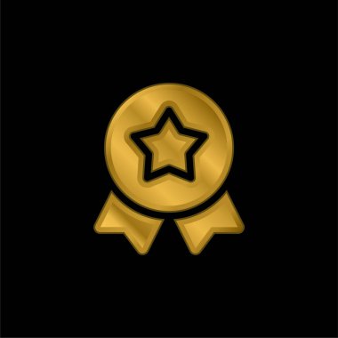 Rozet altın kaplama metalik simge veya logo vektörü