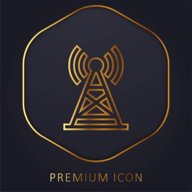 Anten altın çizgi prim logosu veya simgesi