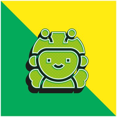 Arı Yeşili ve Sarı Modern 3D vektör simgesi logosu