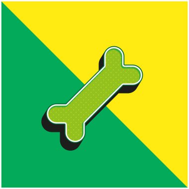 Kemik Yeşil ve Sarı Modern 3D vektör simgesi logosu