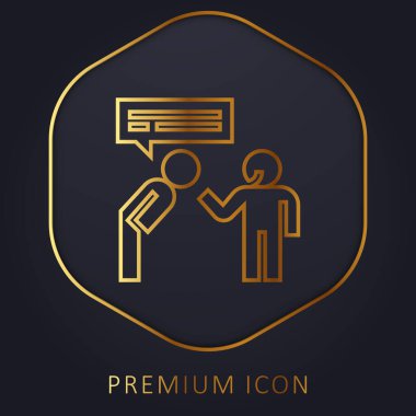 Apology golden line premium logo or icon clipart