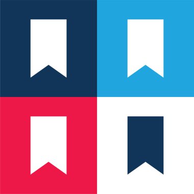 Yer İmi Etiketi Mavi ve Kırmızı En düşük simge kümesi