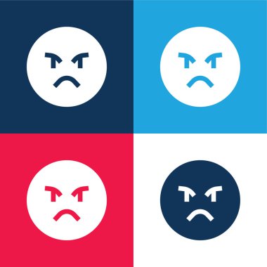 Kızgın mavi ve kırmızı dört renk en düşük simge kümesi