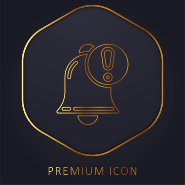 Alarm altın çizgi premium logosu veya simgesi