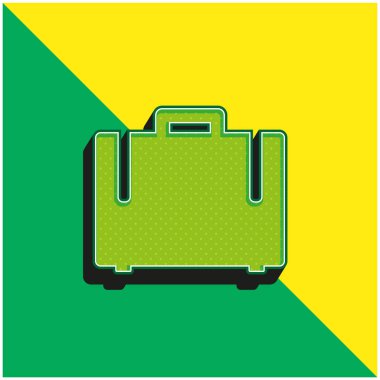 Siyah Bavul Yeşil ve Sarı Modern 3D vektör simgesi logosu