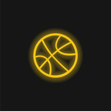 Ball For Sports yellow glowing neon icon clipart