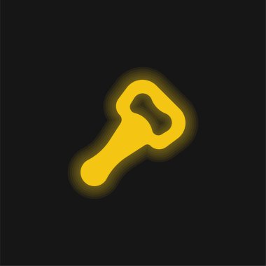 Şişe Açma Aracı Sarı parlak neon simgesi