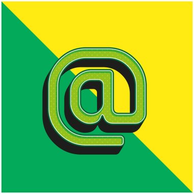Arroba Sign Green and yellow modern 3d vector icon logo clipart