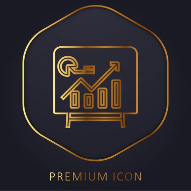 Analitik altın çizgi prim logosu veya simgesi