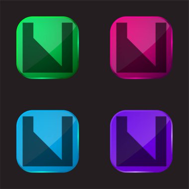 Soyut dört renk cam düğme simgesi