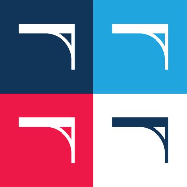 Parlak mavi ve kırmızı dört renk minimal simge kümesi