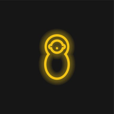 Sarmalanmış Bebek Sarı parlak neon simgesi