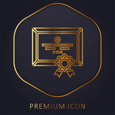 Altın çizgi prim logosu veya simgesi