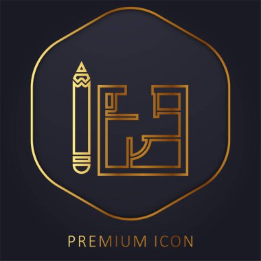 Mimari altın çizgi prim logosu veya simgesi