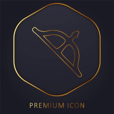 Yay ve Ok altın çizgi prim logosu veya simgesi