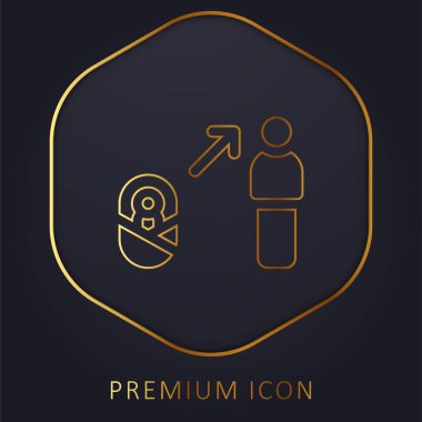 Altın çizgi prim logosu veya simgesi yararlandır