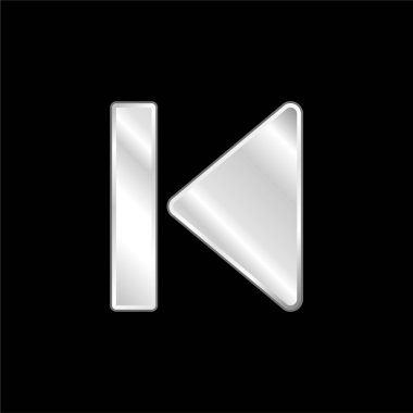 Medya Düğmesi Arrow gümüş kaplama metalik simgesi başlatılıyor