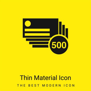 500 Business Cards Copies minimal bright yellow material icon clipart