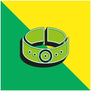 Bilezik Yeşil ve Sarı 3D vektör simgesi logosu