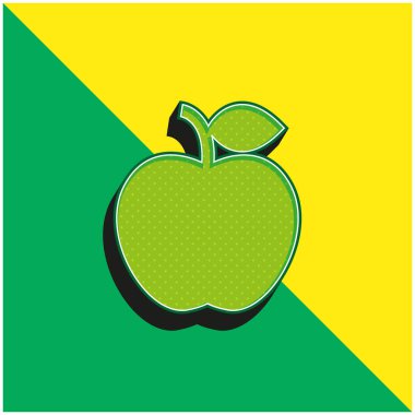 Apple Green ve sarı modern 3d vektör simgesi logosu