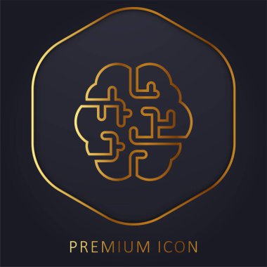 Beyin altın çizgisi prim logosu veya simgesi