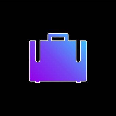 Siyah bavul mavi eğimli vektör simgesi