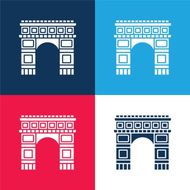 Ark De Triomphe mavi ve kırmızı en küçük simge kümesi