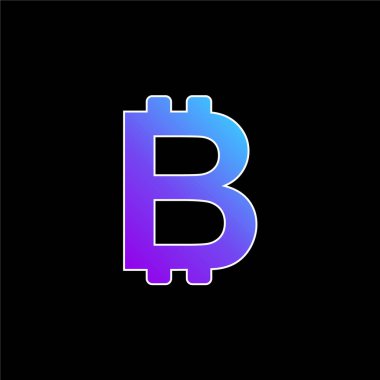 Bitcoin Sembol mavi gradyan vektör simgesi