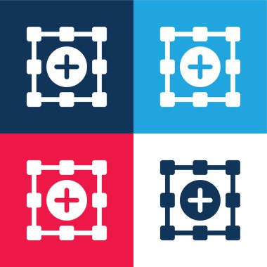 Seçim mavi ve kırmızı dört renk minimal simgesi ekle