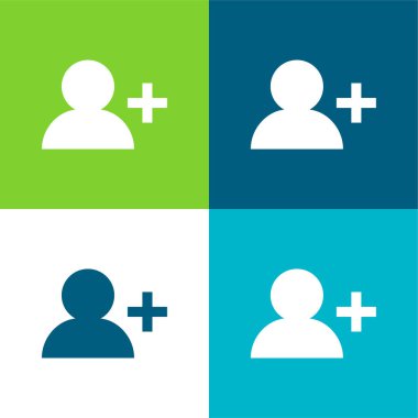 Kullanıcı Düz 4 renk minimal simgesi seti ekle