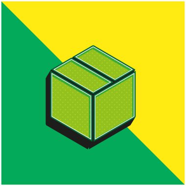 Kutu Yeşil ve Sarı Modern 3D vektör simgesi logosu