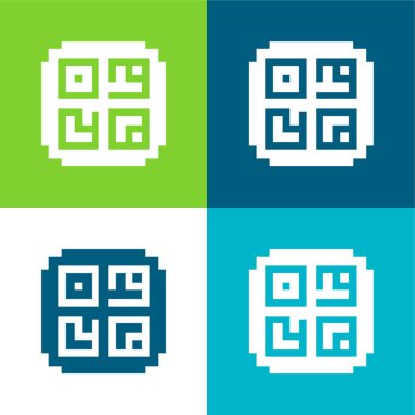 Barkod Düz 4 renk en küçük simge kümesi