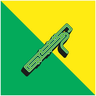 Bassoon Green and yellow modern 3d vector icon logo clipart