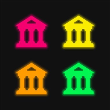 Dört renk parlayan neon vektör simgesini kaydet