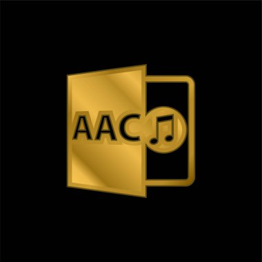 Acc Dosya Biçimi Sembol altın kaplama metalik simge veya logo vektörü