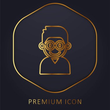 Altın çizgili erkek logosu veya simgesi