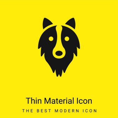 Border Collie Head minimal bright yellow material icon clipart