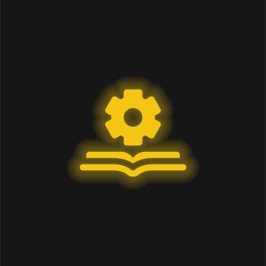 Kitap sarı parlak neon simgesi