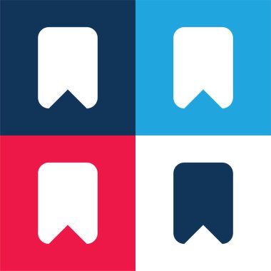 Yer İmi Büyük Siyah Katı Yuvarlak Arayüz Sembolü Mavi ve Kırmızı Minimum Renk Simgesi