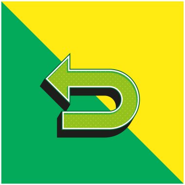 Yeşil ve sarı modern 3D vektör simgesi logosu