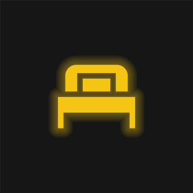 Yatak sarısı parlak neon simgesi