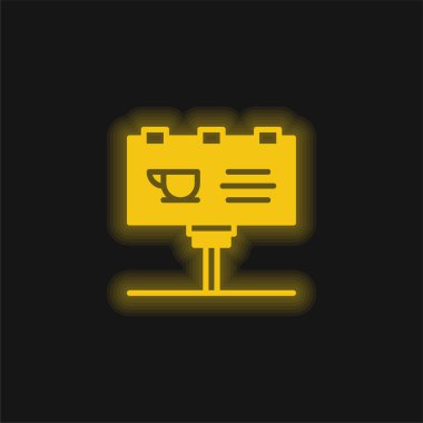 Billboard sarı parlak neon simgesi