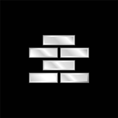 Tuğla Duvar gümüş kaplama metalik simge