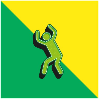 Kızgın Siluet Yeşil ve Sarı 3D vektör simgesi