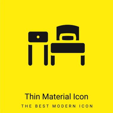 Yatak minimal parlak sarı madde simgesi